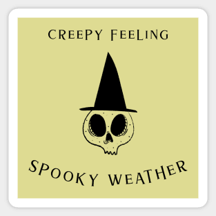 Halloween creepy feeling witch skull spooky weather Sticker